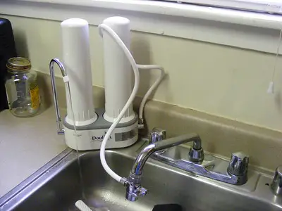 A filtration system in the kitchen
