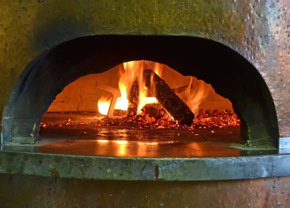 Fire starting inside a homemade cooking area