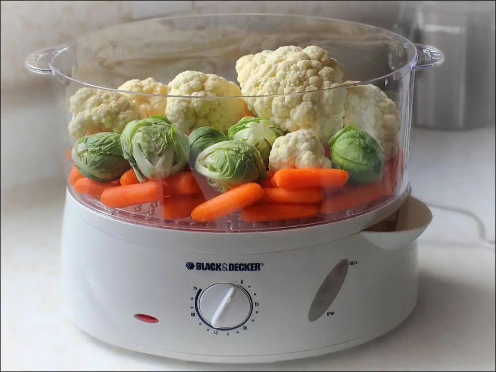 preparing to steam some vegetables