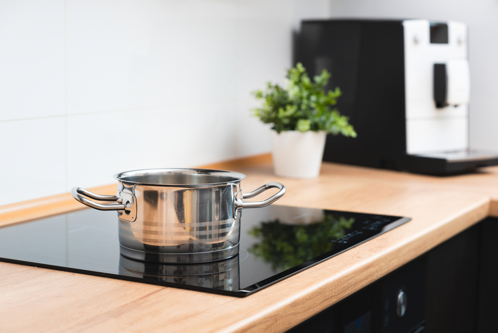 Pot on a kitchen appliance